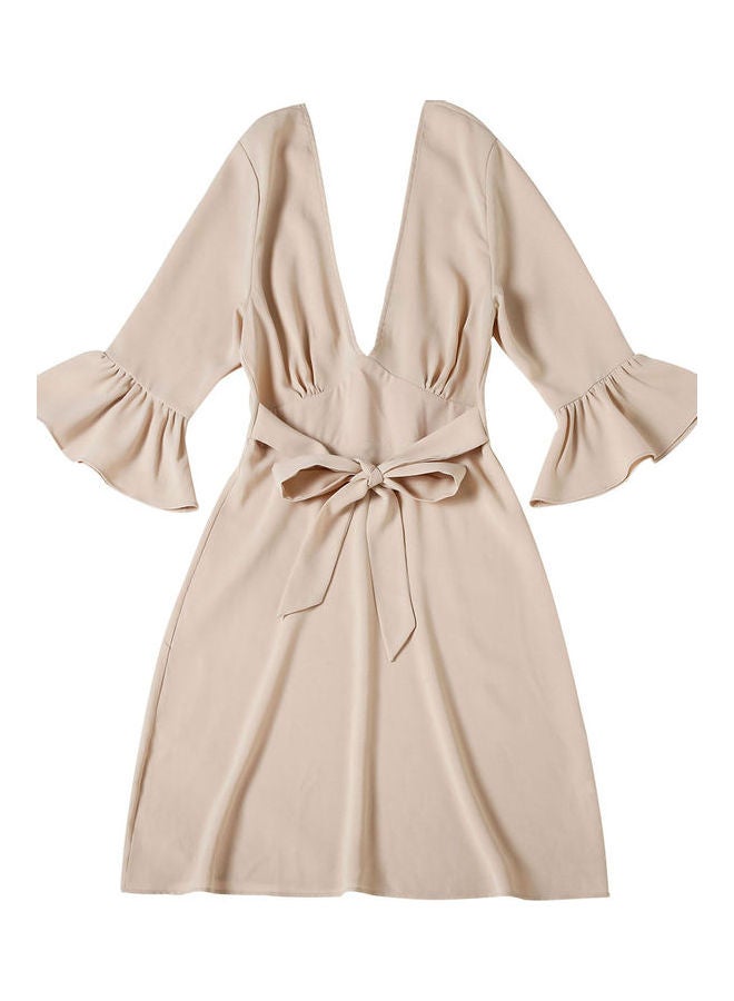 Women,s V-neck Dresses White  - Image 1
