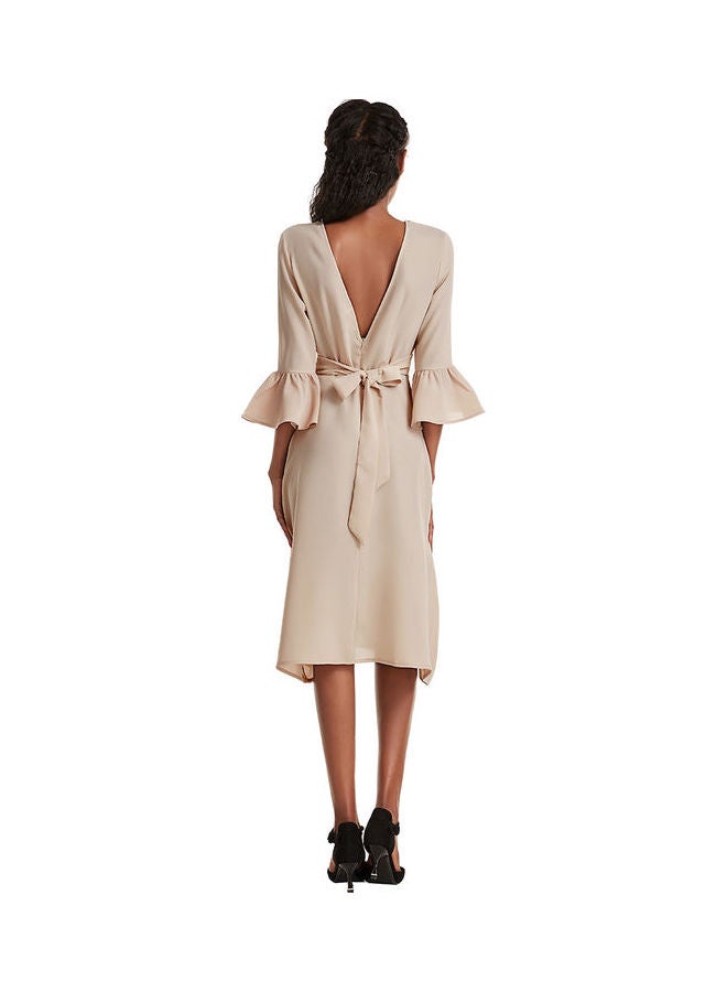 Women,s V-neck Dresses White  - Image 5