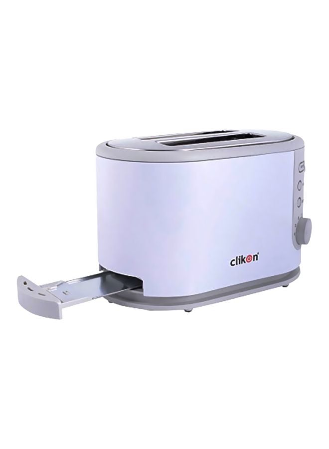 Clikon Portable 2-Slice Bread Toaster 800W 800.0 W CK2408 White/Silver - Image 1