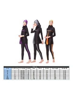 Generic 3 Piece Sun Protection Anti-exposure Muslim Burkinis Black  - Image 1