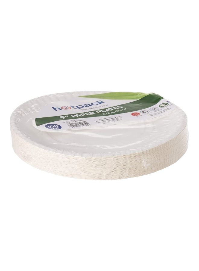 Hotpack 100-Piece Paper Plate Set White 10 x 7inch  - Image 3