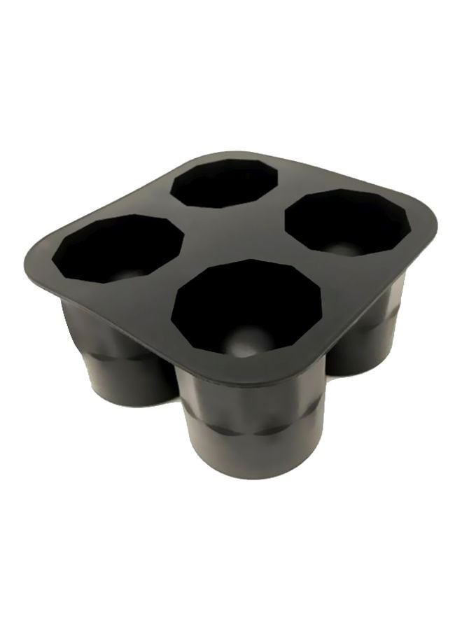Beauenty 4 Cavity Cup Shaped Silicone Ice Cube Tray Black 10x10cm  - Image 1