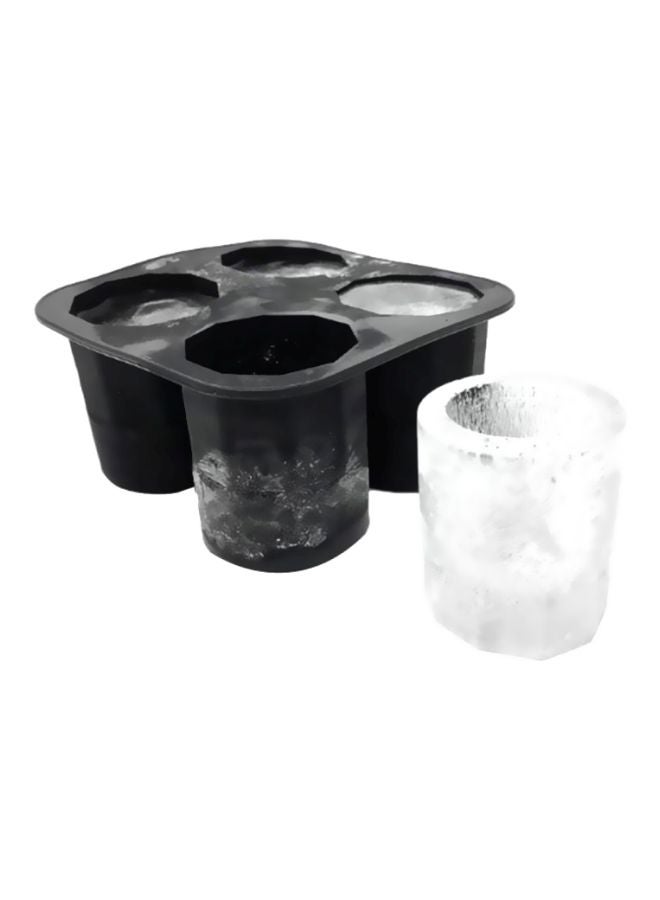 Beauenty 4 Cavity Cup Shaped Silicone Ice Cube Tray Black 10x10cm  - Image 2