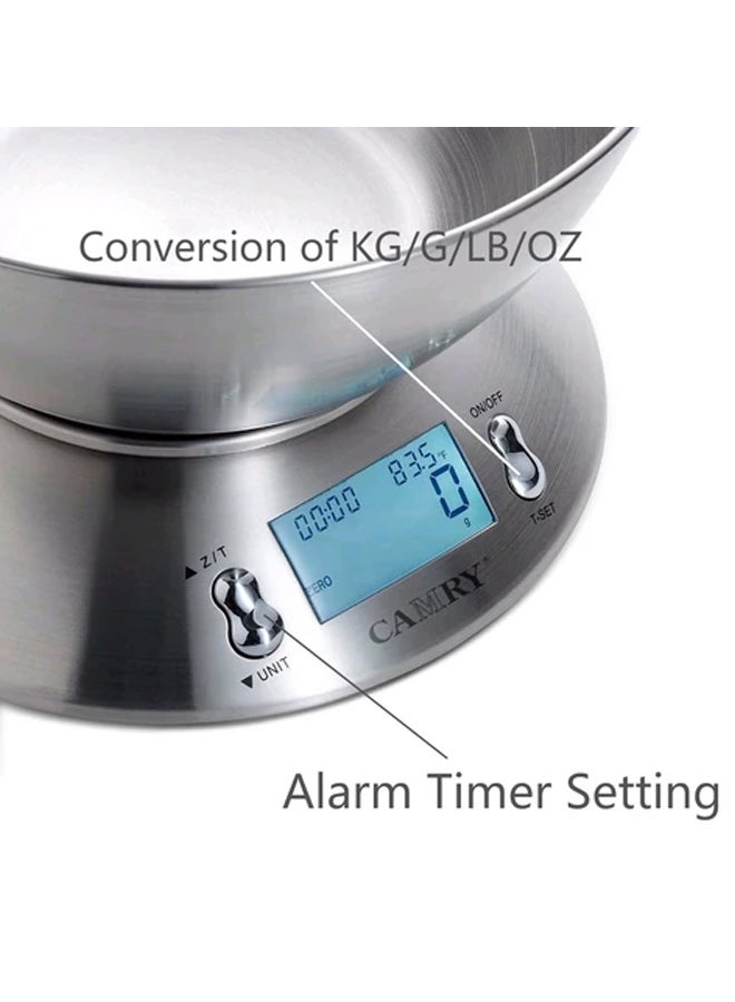 CAMRY Electronic Kitchen Scale Silver 0.3grams - Image 4