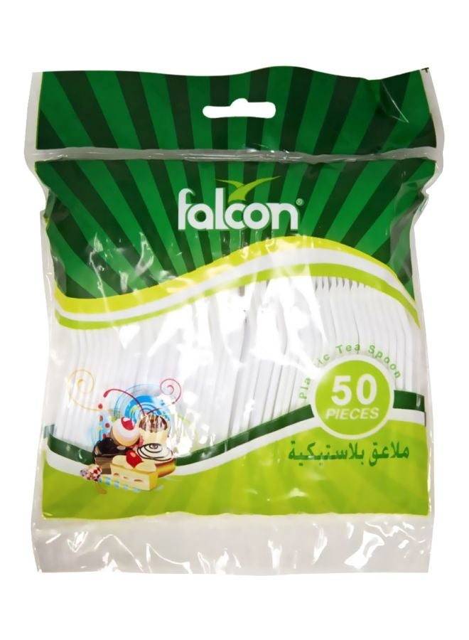 Falcon 50-Piece Disposable Spoon Set White - Image 1
