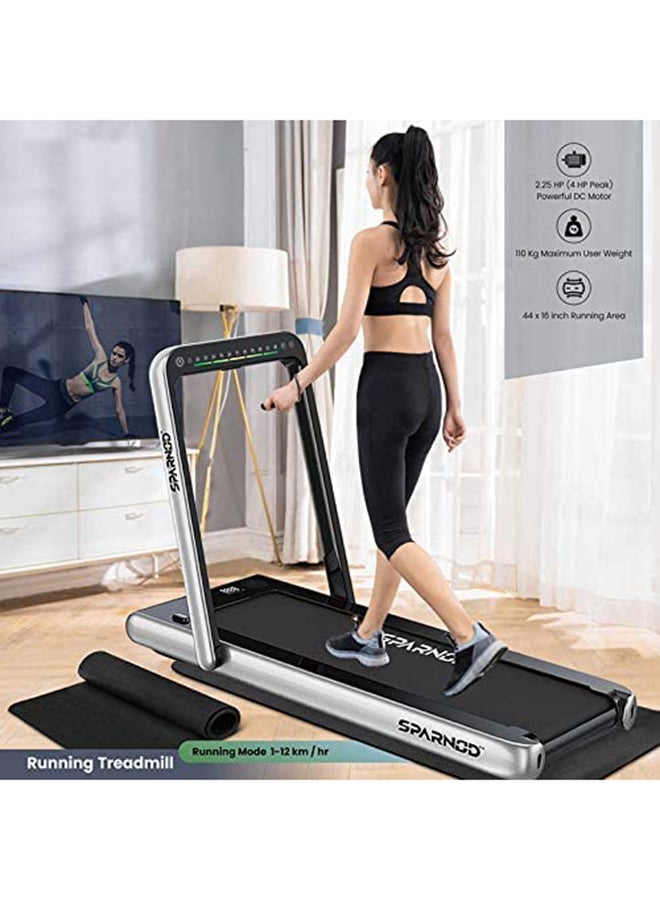 STH-3000 4 HP Peak 2-In-1 Foldable Treadmill With Under Desk Walking Pad for Home 124x68x107cm