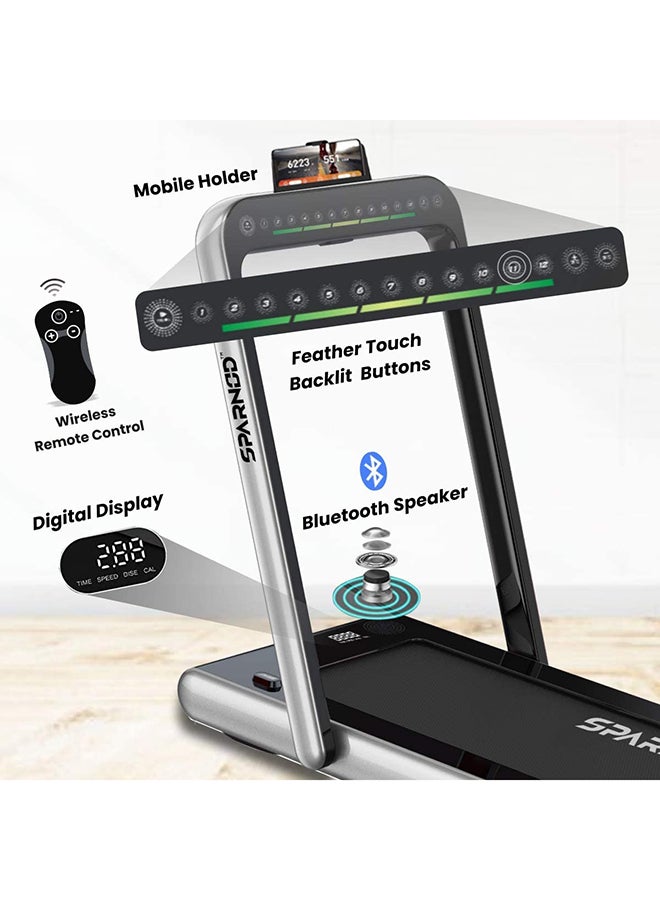 STH-3000 4 HP Peak 2-In-1 Foldable Treadmill With Under Desk Walking Pad for Home 124x68x107cm