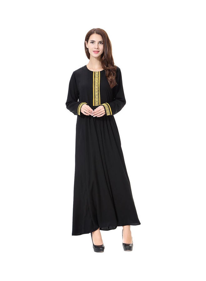 عباية كاجوال مريحة بأكمام طويلة أسود - Image 4