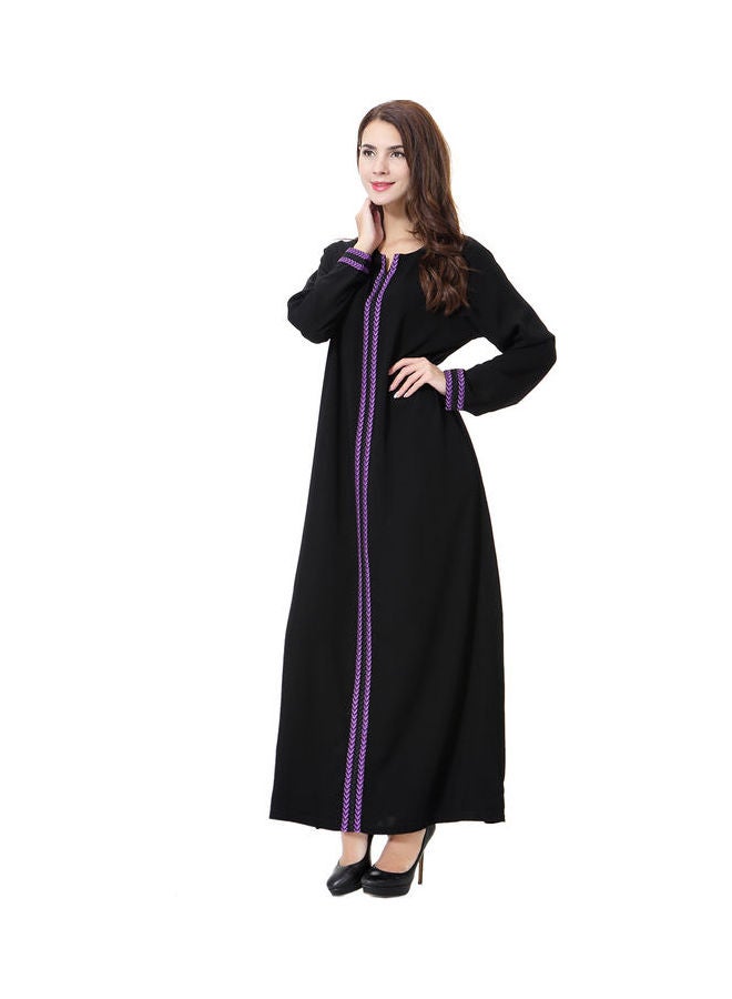 عباية كاجوال مريحة بأكمام طويلة أسود - Image 4