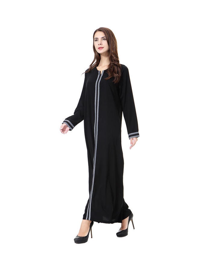 عباية كاجوال مريحة بأكمام طويلة أسود - Image 4