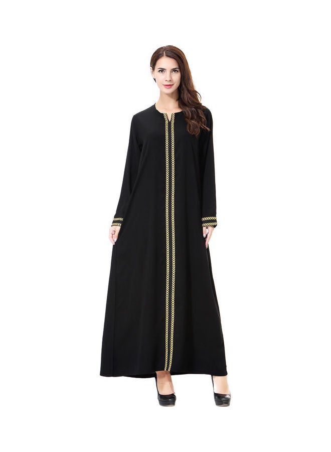 Long Sleeve Casual Comfortable Abaya Black - Image 1