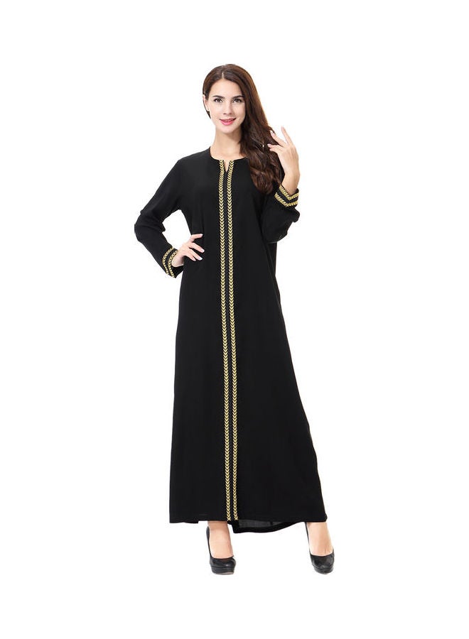 Long Sleeve Casual Comfortable Abaya Black - Image 2