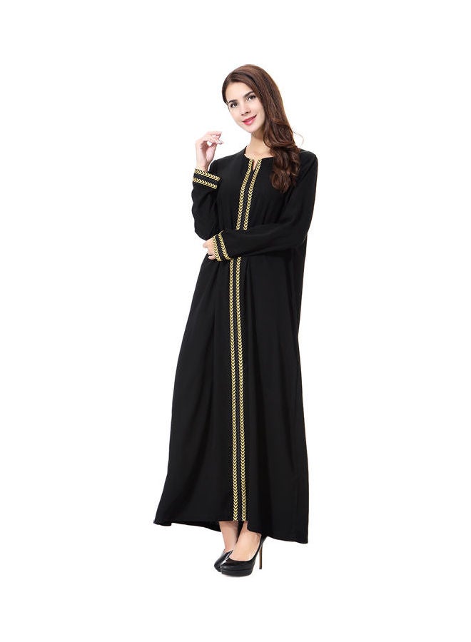 Long Sleeve Casual Comfortable Abaya Black - Image 3