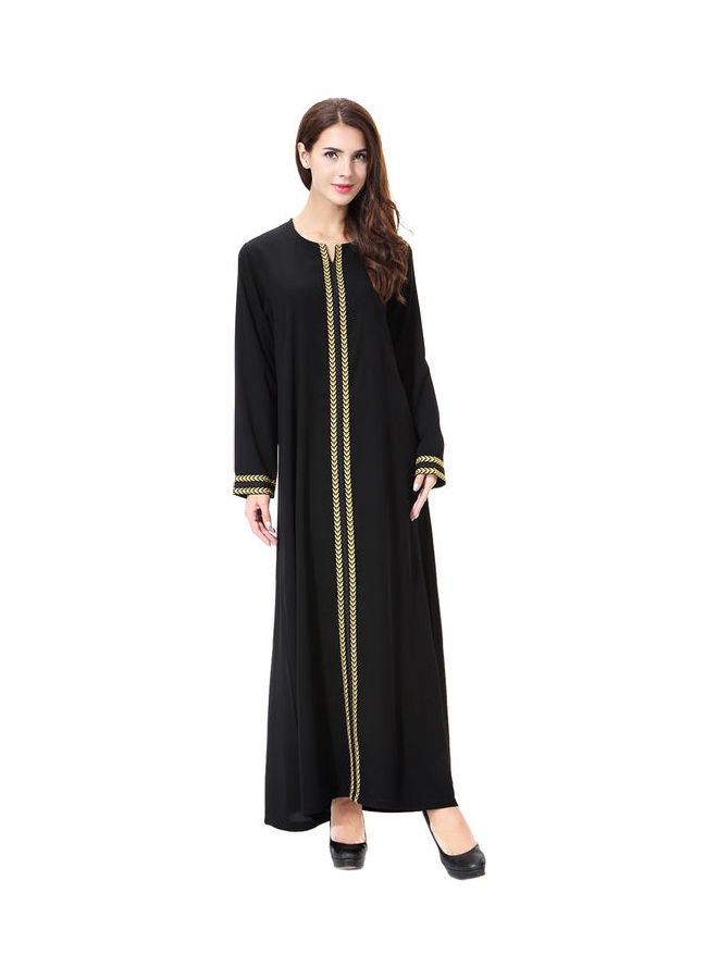 Long Sleeve Casual Comfortable Abaya Black - Image 4