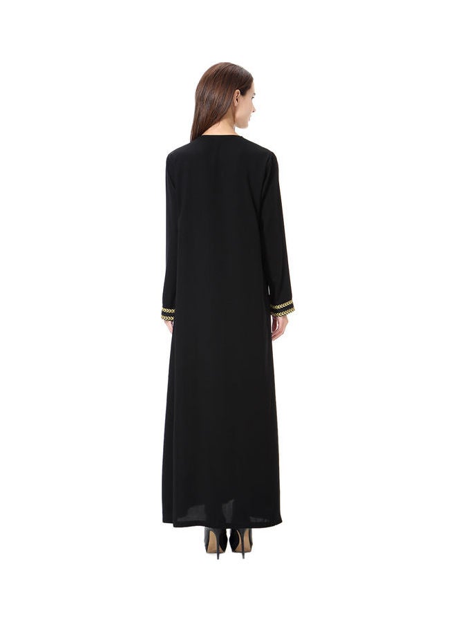 Long Sleeve Casual Comfortable Abaya Black - Image 5