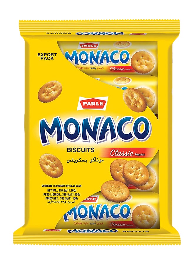 Parle Monaco Biscuit 63.3grams Pack of 5 - Image 1