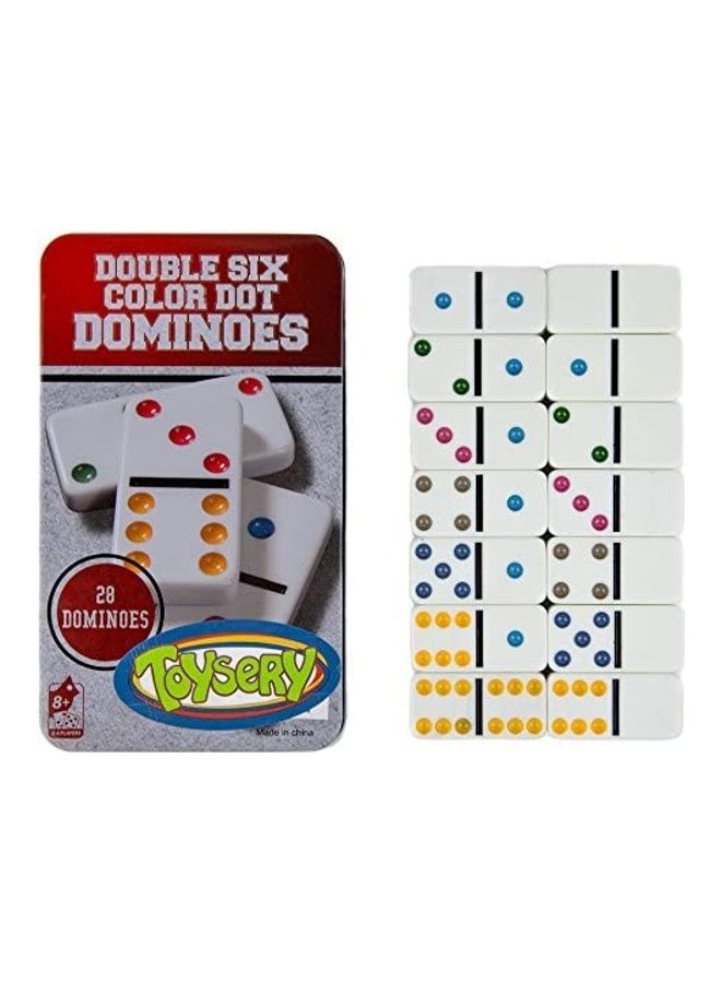 توي سيري طقم مجموعة قطع دومينو ملونة يتضمن قطعة مزدوجة ب 6 نقاط مكون من 28 قطعة - Image 2