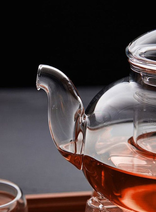 بيوينتي إبريق شاي بتصميم عصري وبسيط وقابل للتسخين شفاف 10x13.8سم - Image 2