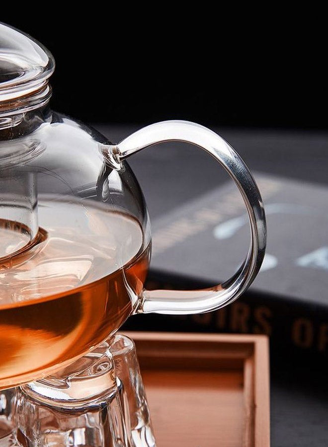 بيوينتي إبريق شاي بتصميم عصري وبسيط وقابل للتسخين شفاف 10x13.8سم - Image 3