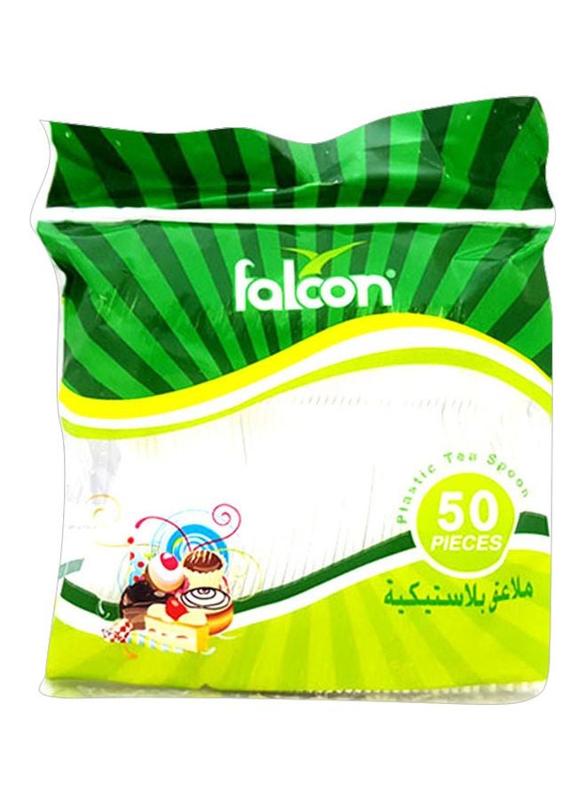Falcon - 50-Piece Disposable  Plastic Tea Spoons White - Image 1