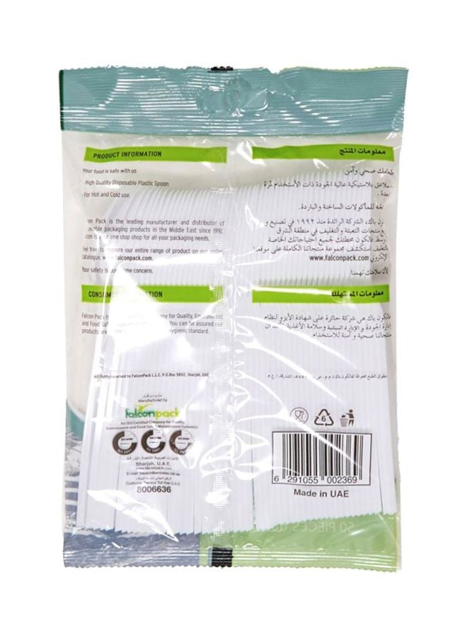 Falcon - 50-Piece Disposable  Plastic Tea Spoons White - Image 1