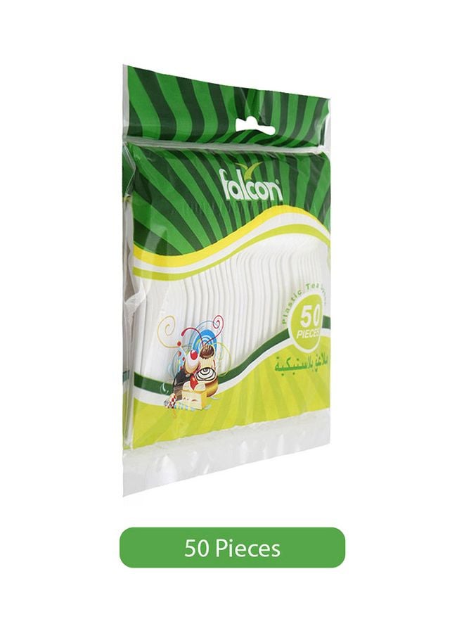 Falcon - 50-Piece Disposable  Plastic Tea Spoons White - Image 1