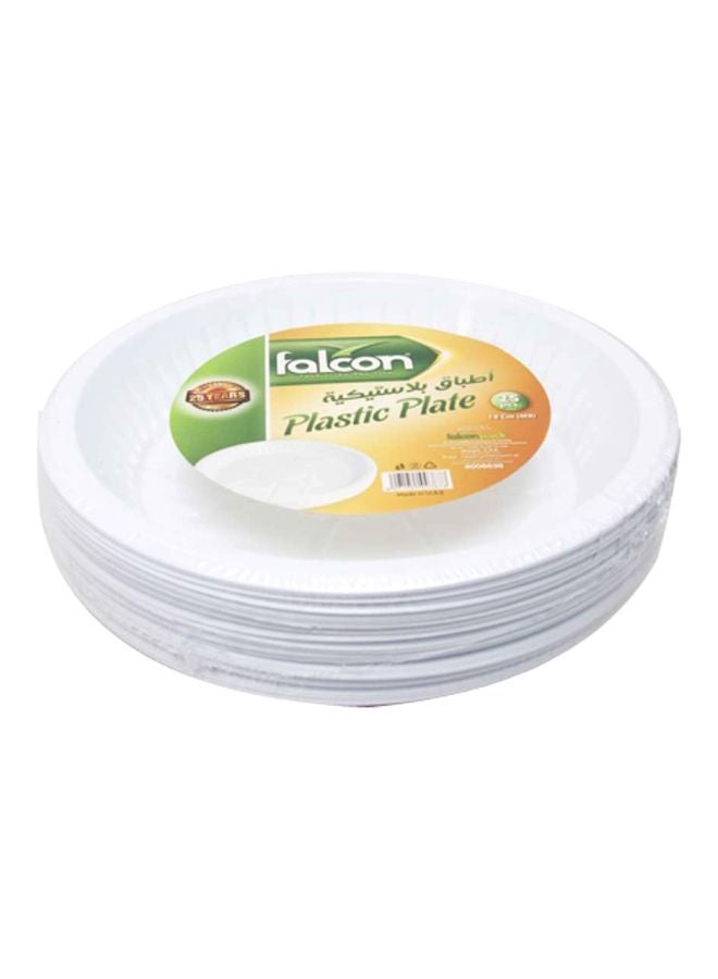 فالكون طبق بلاستيكي مستدير بعدد 25 قطعة أبيض 18سم - Image 4