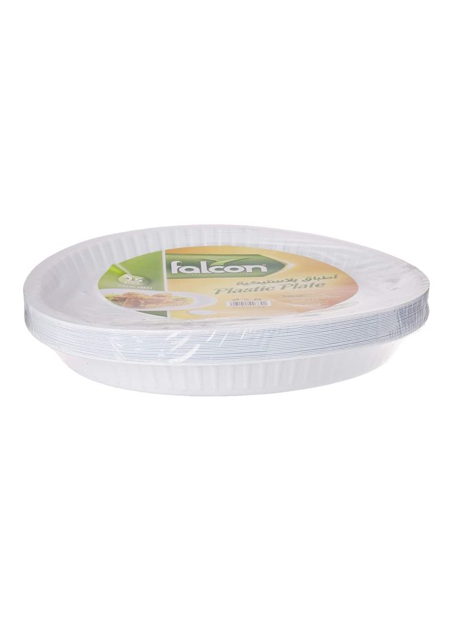 فالكون طبق بلاستيكي مستدير بعدد 25 قطعة أبيض 18سم - Image 2