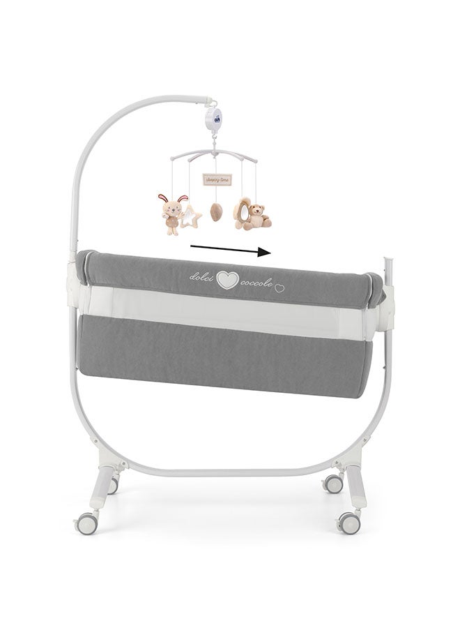 cam Cullami Co Bed Cradle, Light Grey, Made In Italy Cradle With Co-Sleeping Function, Suitable For Every Bed, Portable And Convertible Baby Bassinet With Mosquito Net, Baby Bed, Soft Fabric - Image 2