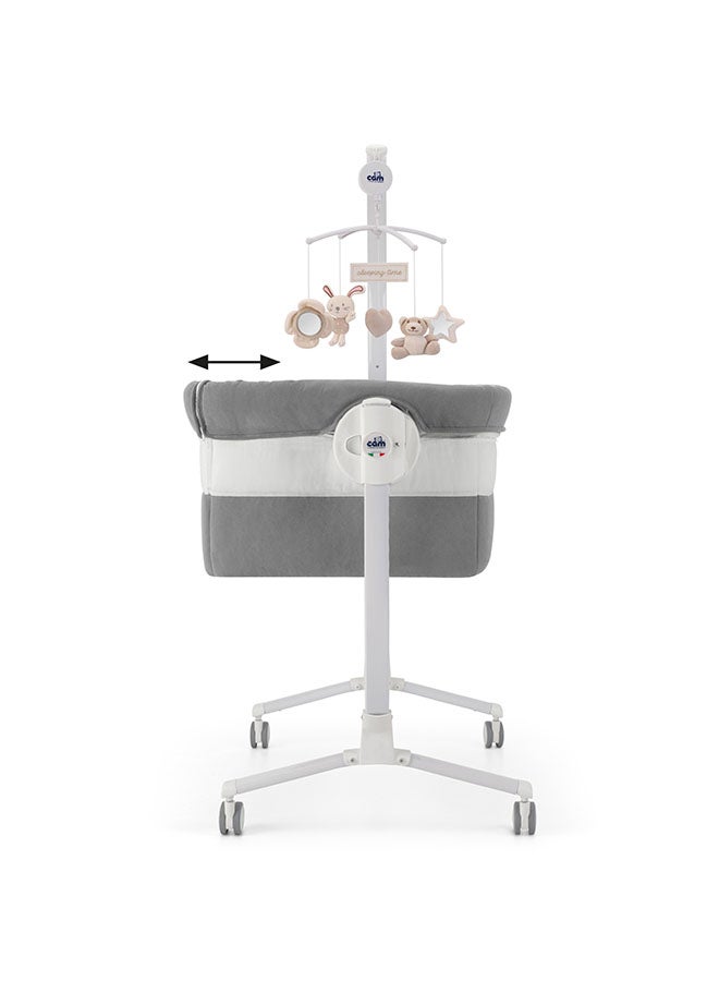 cam Cullami Co Bed Cradle, Light Grey, Made In Italy Cradle With Co-Sleeping Function, Suitable For Every Bed, Portable And Convertible Baby Bassinet With Mosquito Net, Baby Bed, Soft Fabric - Image 4
