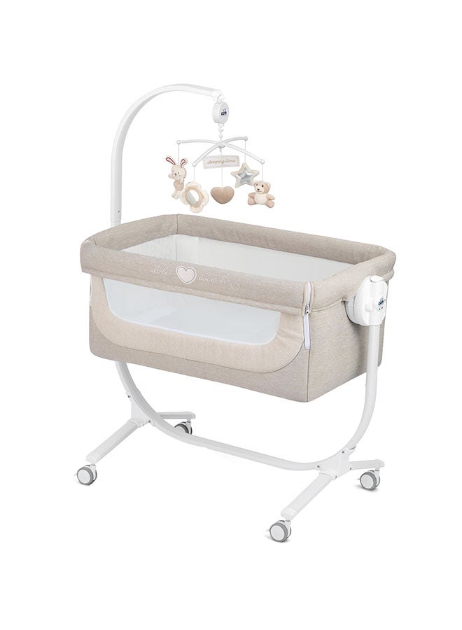 cam Cullami Co Bed Cradle, Beige, Made In Italy Cradle With Co-Sleeping Function, Suitable For Every Bed, Portable And Convertible Baby Bassinet With Mosquito Net, Baby Bed, Soft Fabric  - Image 1