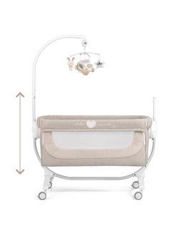 Cullami Co Bed Cradle, Beige, Made In Italy Cradle With Co-Sleeping Function, Suitable For Every Bed, Portable And Convertible Baby Bassinet With Mosquito Net, Baby Bed, Soft Fabric - v1621323189/N32623852A_2