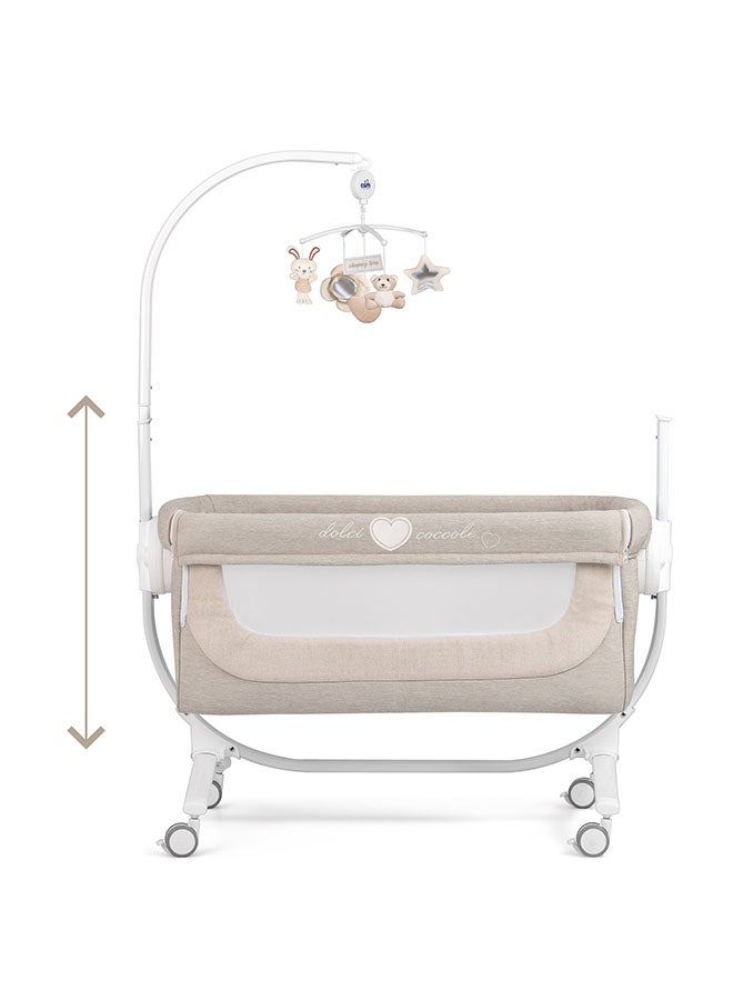 cam Cullami Co Bed Cradle, Beige, Made In Italy Cradle With Co-Sleeping Function, Suitable For Every Bed, Portable And Convertible Baby Bassinet With Mosquito Net, Baby Bed, Soft Fabric  - Image 2