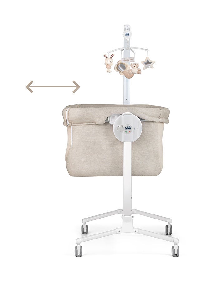 cam Cullami Co Bed Cradle, Beige, Made In Italy Cradle With Co-Sleeping Function, Suitable For Every Bed, Portable And Convertible Baby Bassinet With Mosquito Net, Baby Bed, Soft Fabric  - Image 4