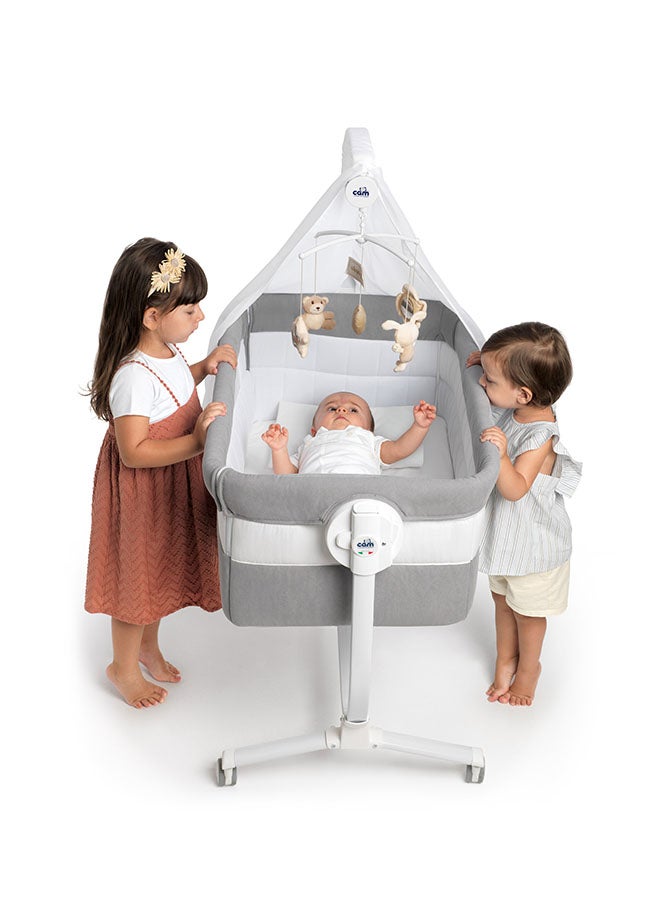cam - Cullami Co Bed Cradle, Beige, Made In Italy Cradle With Co-Sleeping Function, Suitable For Every Bed, Portable And Convertible Baby Bassinet With Mosquito Net, Baby Bed, Soft Fabric - Image 1