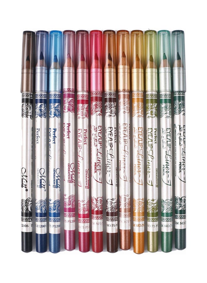 Menow - 12-Piece Makeup Eyeliner Pencils And Lip Liners Multicolour - Image 1