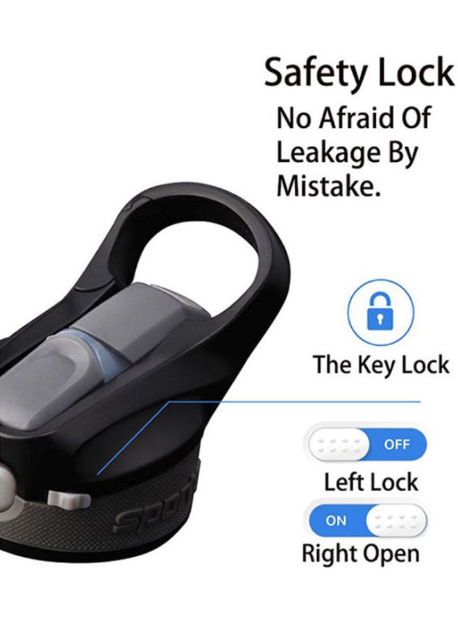 بيوينتي زجاجة مياه محمولة ومزودة بماصة للأماكن الخارجية أسود/ أبيض - Image 3