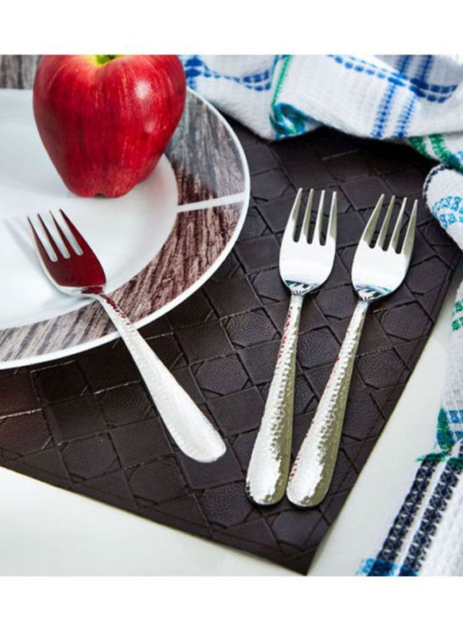 Home Box - 3-Piece Hammered Table Fork Set Silver 3x(21x1.75x3)cm - Image 1