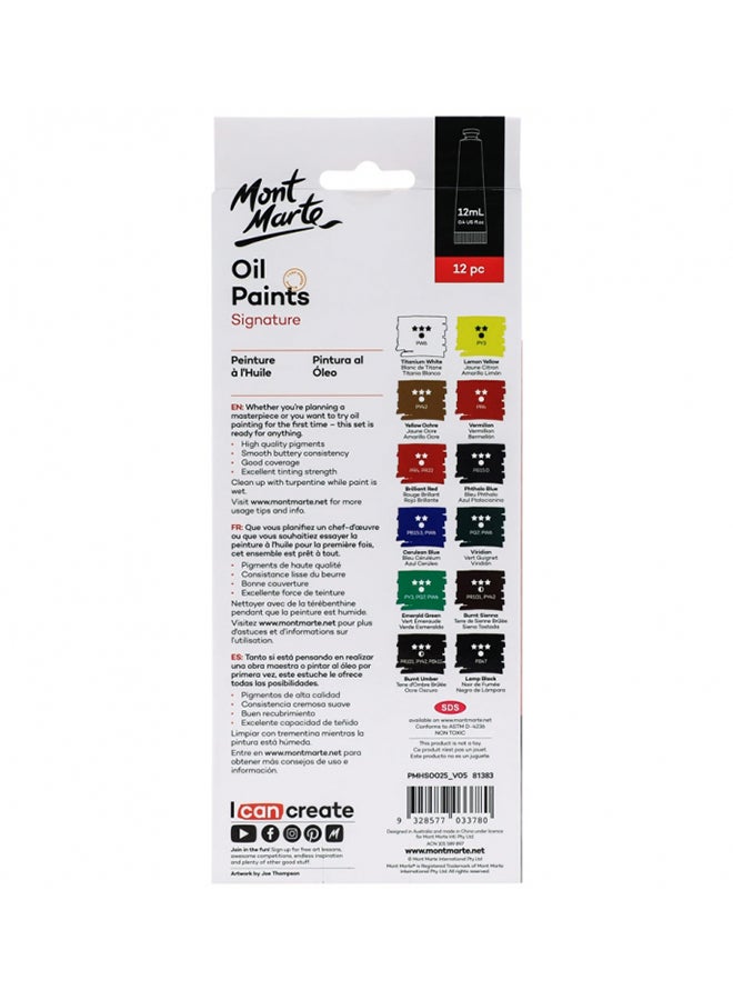 Mont Marte 12-Piece Oil Paint Set Multicolour  - Image 2