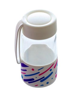 Glass Bottle With Lid 550 ml Clear/White/Blue
