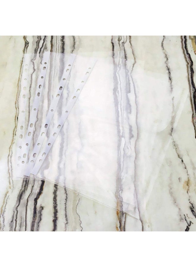 مجموعة ملفات ورق قياس A4 بسمك 60 ميكرون من 100 قطعة شفاف - Image 3