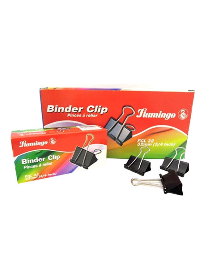 12 صندوق من كليب المجلّد مقاس 32 مم أسود - Image 1