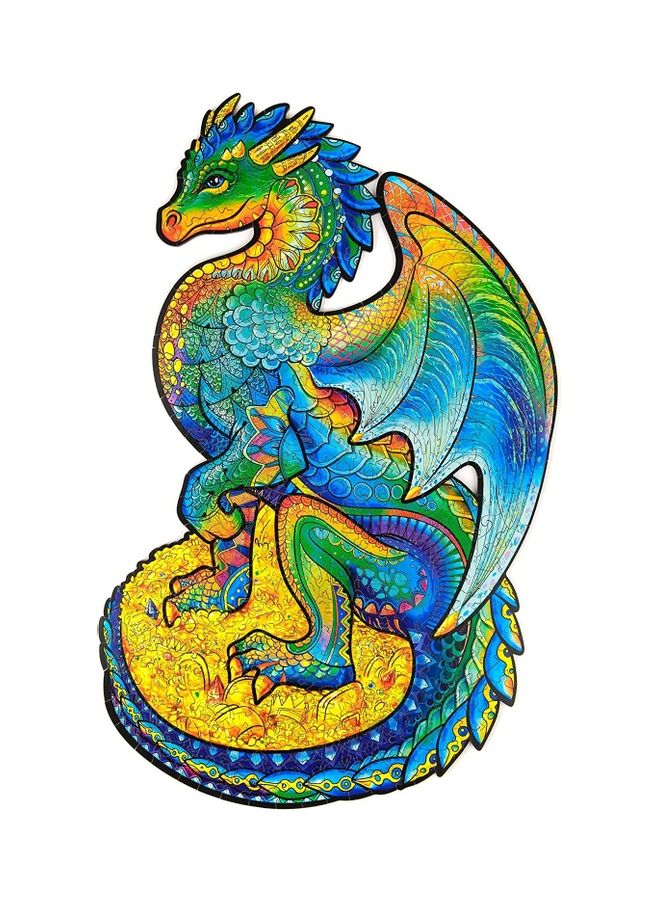 125-Piece Dragon Shaped Wooden Jigsaw Puzzle Set - Image 1
