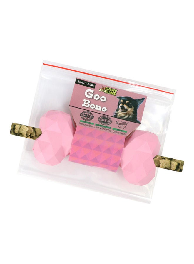 CHEWY BONE Non Toxic Natural Rubber Bone Pink 11.5cm  - Image 2