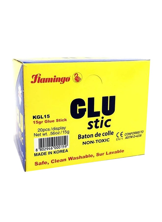 Flamingo 20-Piece High Viscosity Glue Stick White - Image 1