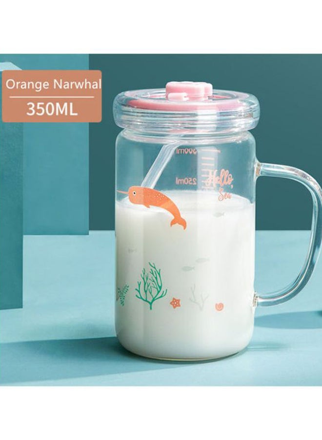 Beauenty Breakfast Kids Milk Cup Clear/Pink/Orange - Image 2