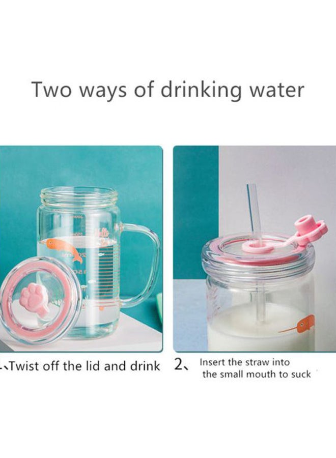 Beauenty Breakfast Kids Milk Cup Clear/Pink/Orange - Image 4