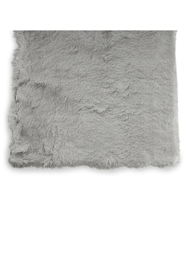 homes r us - Fur Design Rectangle Rug Grey 230x160cm - Image 1