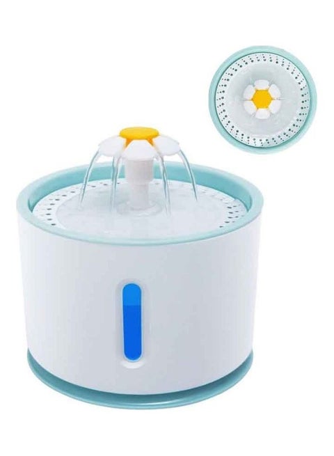 Automatic Drinking Fountain White/Blue 18.6x18.6x13.1cm