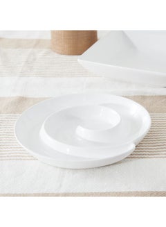 Home Box 6-Piece Nova Entertainment Serving Set White J Platter 27x27x3 cm, O Platter 25x25x6 cm, Platter 26x26x2 cm, Side Plate 27x22x2.5 cm, Oval Platter 33x3x3 cm, Tray 34.8x8.5x3cm  - Image 4